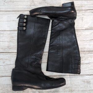 Poppy Barley Knee High Zipper Black Leather Equestrian boots Women Size 10